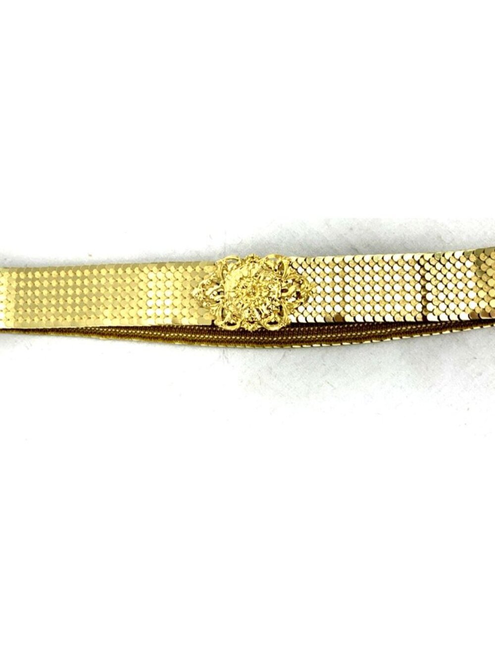 Fish Mermaid Scales Belt Gold Tone Waist Stretch Women’s 35-38"